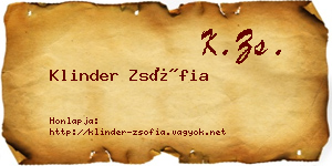 Klinder Zsófia névjegykártya