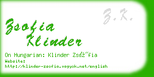 zsofia klinder business card